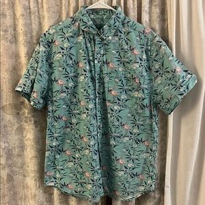 Joe Marlin 100% Cotton Flamingo Print Casual Button Down Shirt